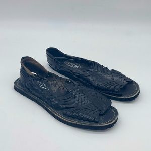 Black leather sandals, Men’s size 9